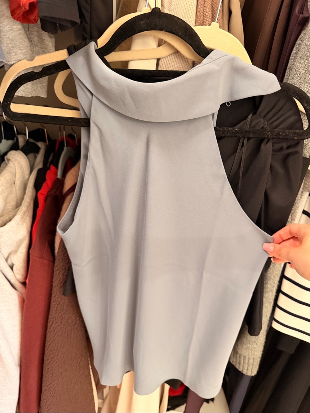 Babaton Pale Blue Sleeveless Halter Top